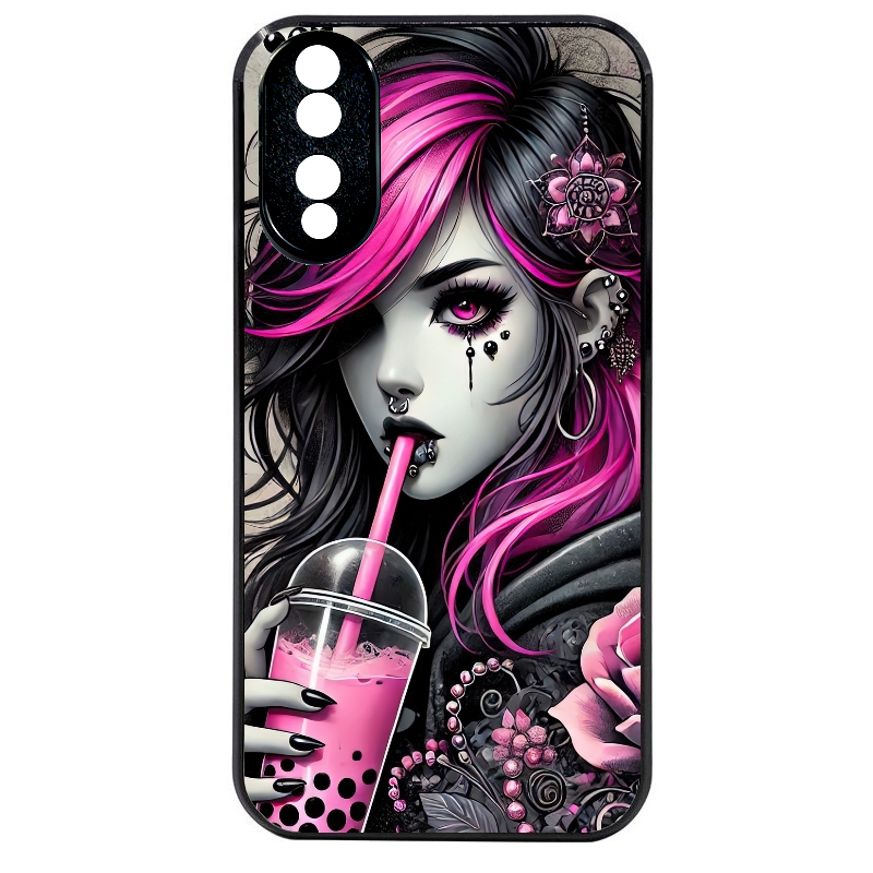 Coque noire taperso pour Honor 70 LITE 90 et LITE avec motif anime et gothic boba protection antichoc personnalisée