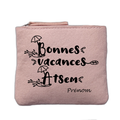 Porte monnaie personnalisé motif atsem vacances rose clair en feutrine en feutrine