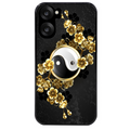 Coque noire taperso pour OnePlus Nord CE5 avec motif yin yang et fleur protection antichoc personnalisée
