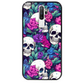 Coque noire taperso pour OPPO A5 A9 2020 avec motif tete de mort violet protection antichoc personnalisée