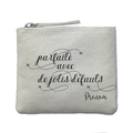 Porte monnaie personnalisé parfaite defauts ivoire en feutrine en feutrine ivoire