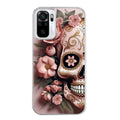 Coque taperso pour Redmi Note 10 4G 5G PRO 10S avec motif tete de mort calavera rose protection antichoc personnalisée
