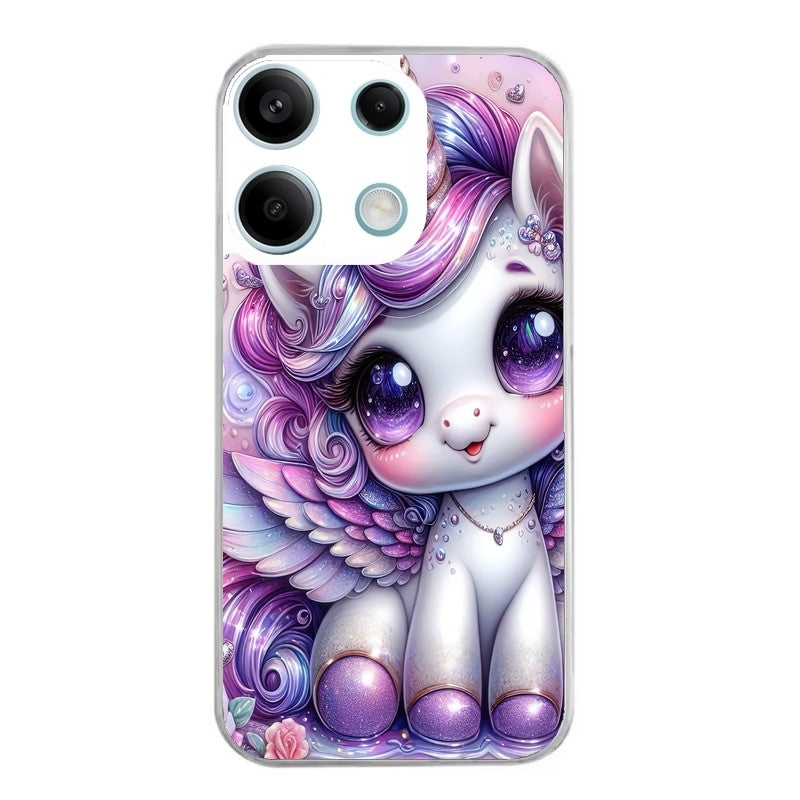 Coque taperso pour POCO X6 5G avec motif licorne violette protection antichoc personnalisée