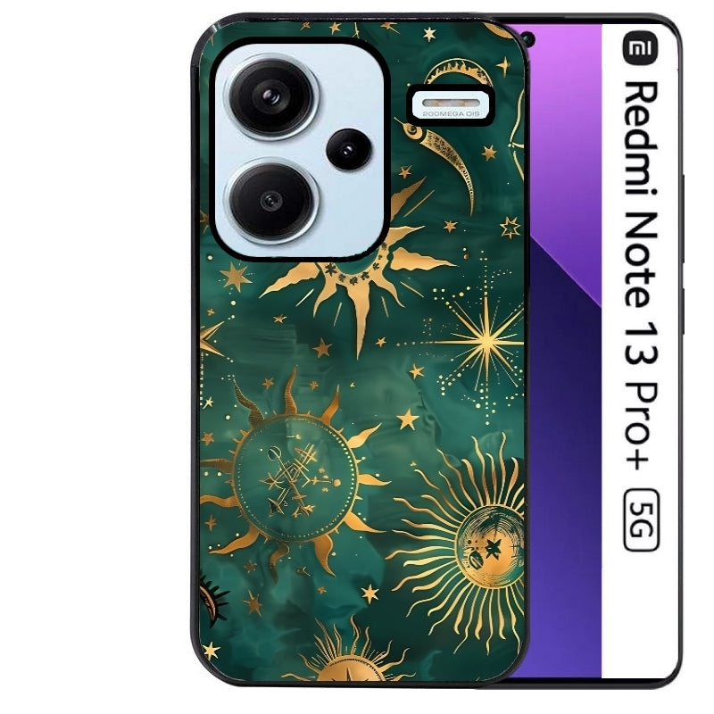 Coque noire taperso pour Redmi Note 13 PRO PLUS 5G avec motif lune et astro protection antichoc personnalisée