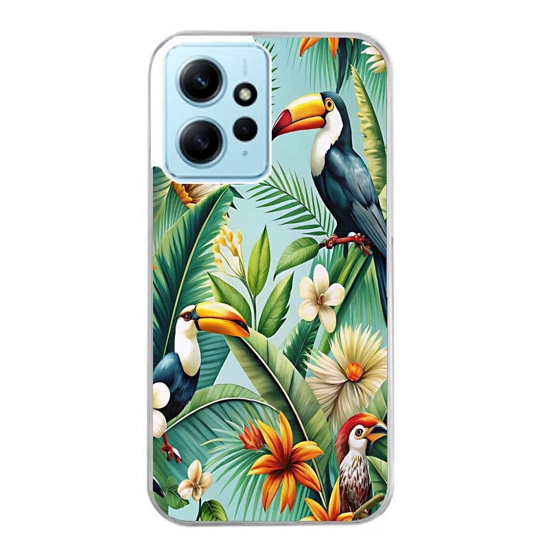 Coque taperso pour POCO X5 5G avec motif perroquet tropical protection antichoc personnalisée