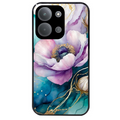 Coque noire taperso pour POCO C85 avec motif marbre fleur protection antichoc personnalisée