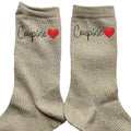 Chaussettes paillettes doré motif copine coupine