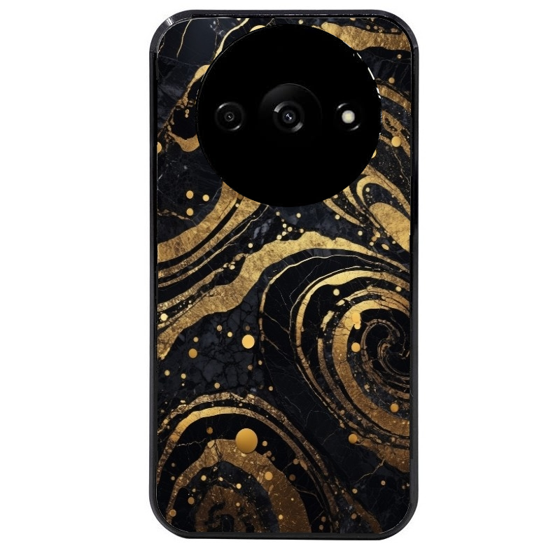 Coque noire taperso pour Redmi A3 avec motif marbre noir protection antichoc personnalisée