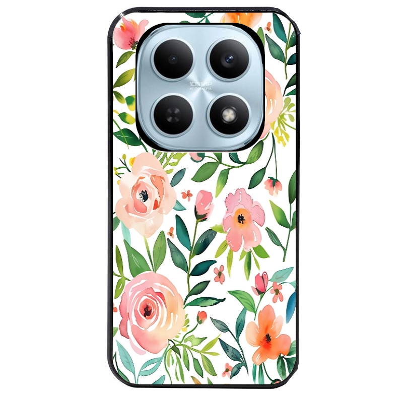 Coque noire taperso pour POCO M8 5G et PRO 5G avec motif fleur des champs protection antichoc personnalisée