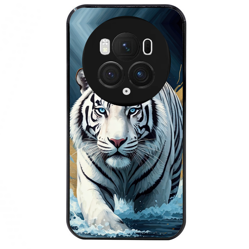 Coque noire taperso pour Magic 5 6 LITE et PRO avec motif tigre polaire protection antichoc personnalisée