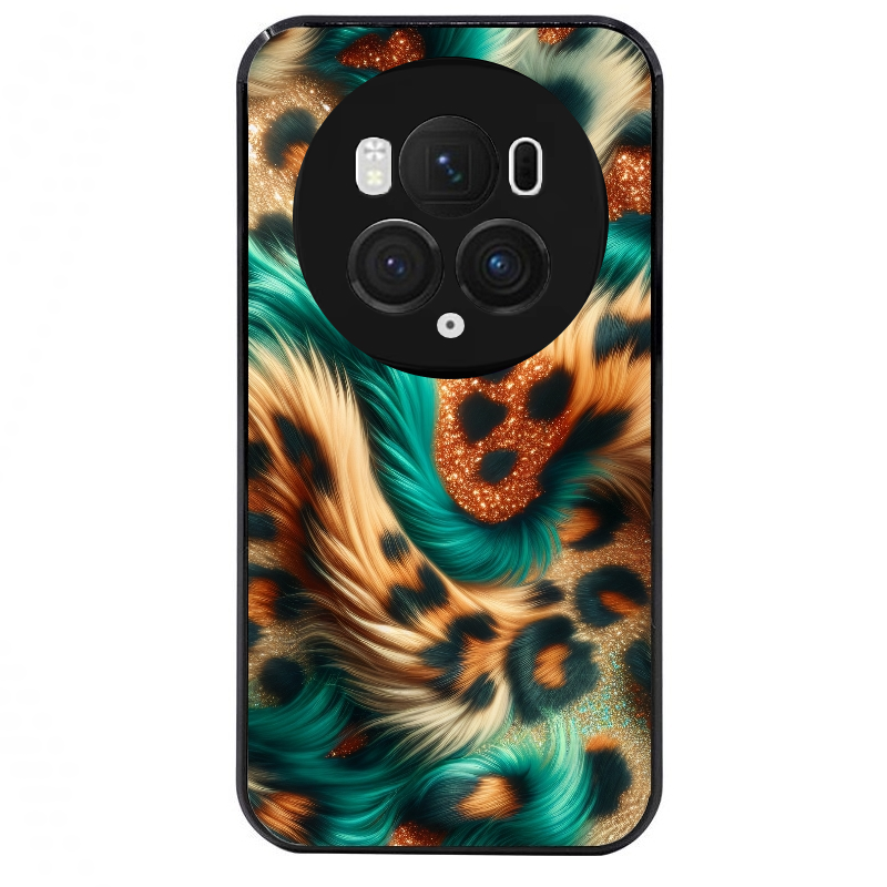 Coque noire taperso pour Magic 5 6 LITE et PRO avec motif effet fourrure leopard 3 protection antichoc personnalisée