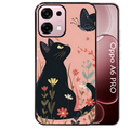 Coque noire taperso pour OPPO A6 PRO 4G et 5G avec motif chat papillon 2 protection antichoc personnalisée