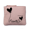 Porte monnaie personnalisé motif mamie ballon rose clair en feutrine en feutrine