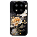 Coque noire taperso pour Magic 7 LITE et PRO avec motif fleur blanche protection antichoc personnalisée