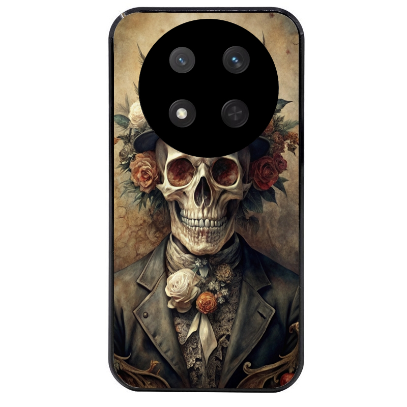 Coque noire taperso pour Magic 7 LITE et PRO avec motif tete de mort chapeau protection antichoc personnalisée