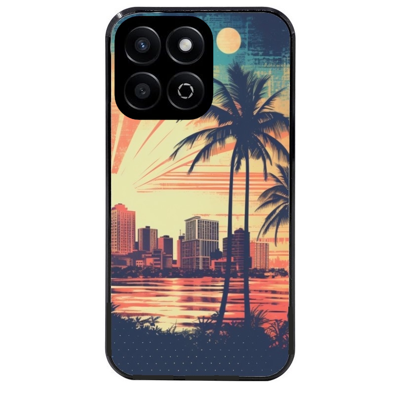 Coque noire taperso pour Honor 70 LITE 90 et LITE avec motif hawaii retro protection antichoc personnalisée