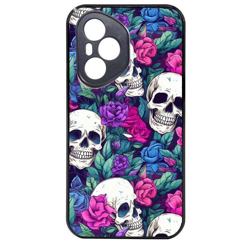 Coque noire taperso pour Honor 400 et Lite Pro Smart avec motif tete de mort violet protection antichoc personnalisée