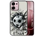 Coque noire taperso pour OPPO A6 PRO 4G et 5G avec motif foot beton personnalisee protection antichoc personnalisée