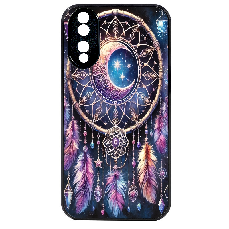 Coque noire taperso pour Honor 70 LITE 90 et LITE avec motif dreamcatcher et lune protection antichoc personnalisée