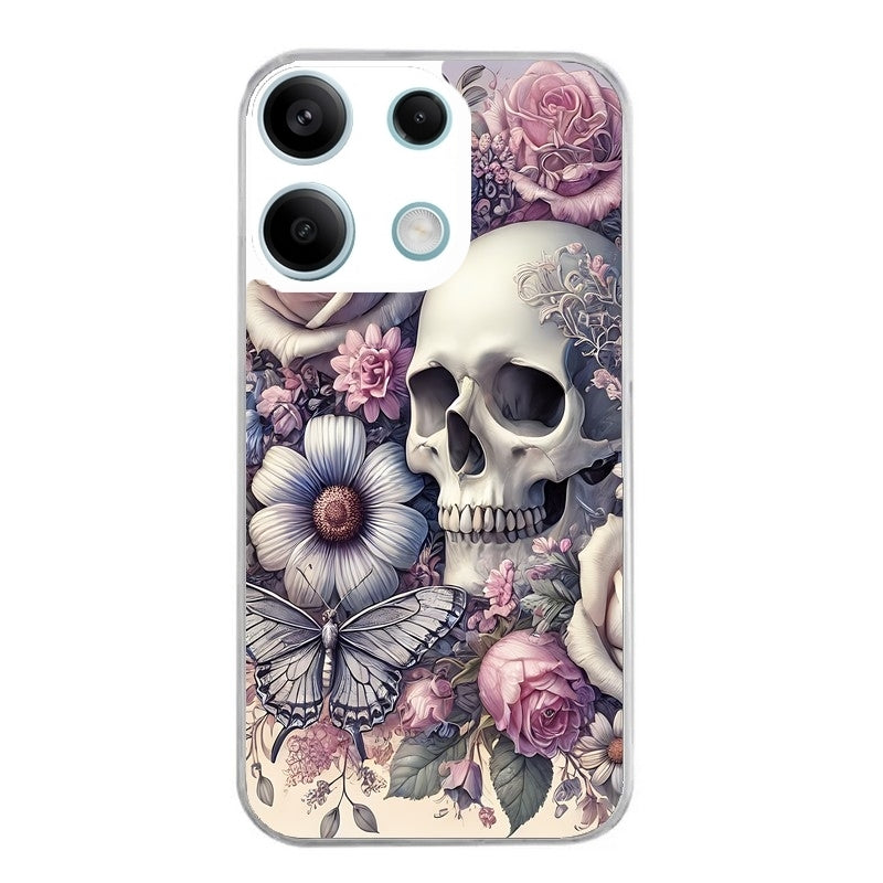 Coque taperso pour POCO X6 5G avec motif tete de mort pastel protection antichoc personnalisée