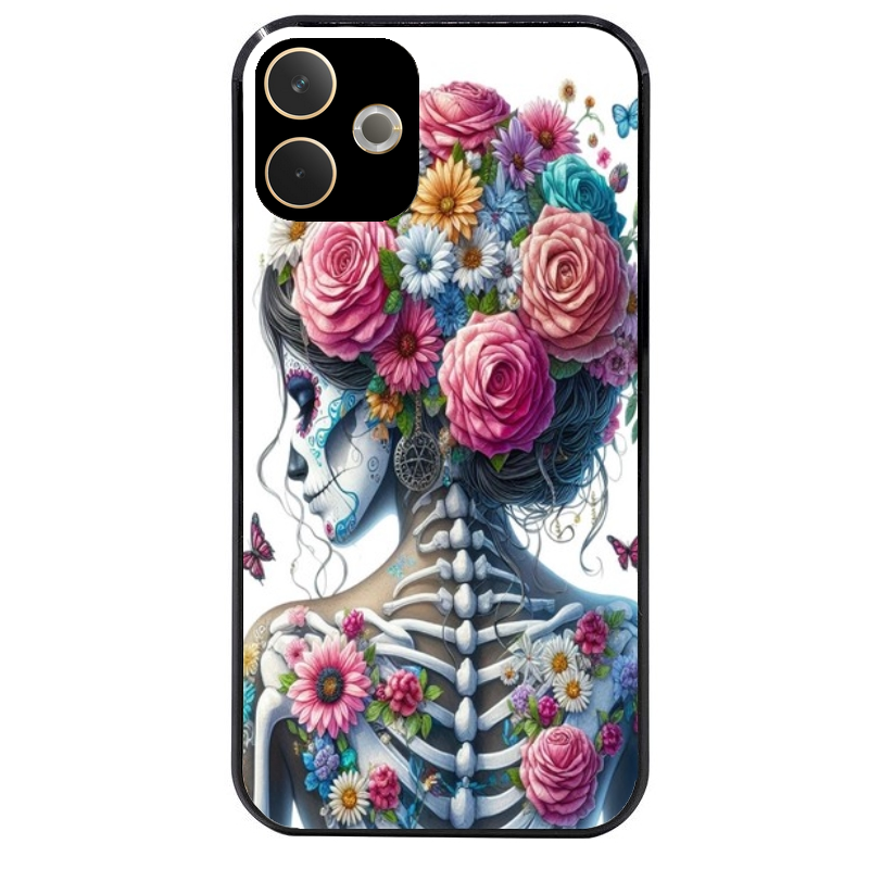 Coque noire taperso pour OPPO A5 PRO 4G et 5G avec motif tete de mort calavera papillon protection antichoc personnalisée