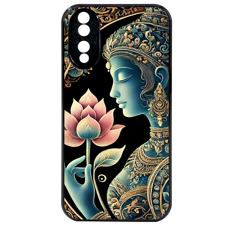 Coque noire taperso pour Honor 70 LITE 90 et LITE avec motif bouddha et lotus protection antichoc personnalisée