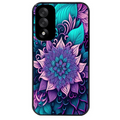 Coque noire taperso pour OnePlus Nord 5 avec motif tropical mandala et fleur violet protection antichoc personnalisée