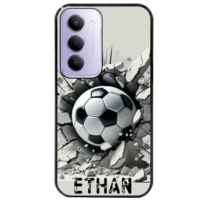 Coque noire taperso pour Redmi 15 4G et 5G avec motif foot beton personnalisee protection antichoc personnalisée