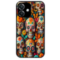 Coque noire taperso pour OPPO A40 avec motif mort mexicaine papillon protection antichoc personnalisée