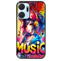 Coque noire taperso pour Honor X7A avec motif anime manga et music protection antichoc personnalisée