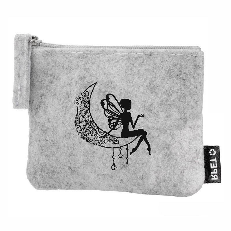 Porte monnaie personnalisé fee astro en feutrine en feutrine
