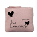 Porte monnaie personnalisé motif nounou merci ballon rose clair en feutrine en feutrine