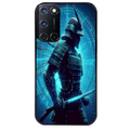 Coque noire taperso pour OPPO A72 4G avec motif samourai bleu protection antichoc personnalisée