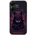 Coque noire taperso pour POCO M6 4G avec motif chat samourai personnalise protection antichoc personnalisée