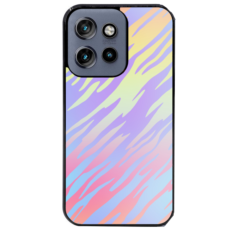 Coque noire taperso pour Moto Edge 60 et Neo Fusion Pro avec motif zebre pastel protection antichoc personnalisée