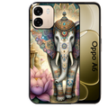 Coque noire taperso pour OPPO A6 A6X 4G et 5G avec motif elephant et lotus protection antichoc personnalisée