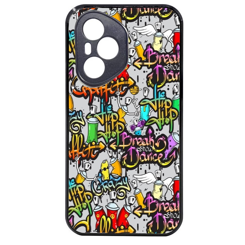Coque noire taperso pour Honor 400 et Lite Pro Smart avec motif tag et graffiti protection antichoc personnalisée