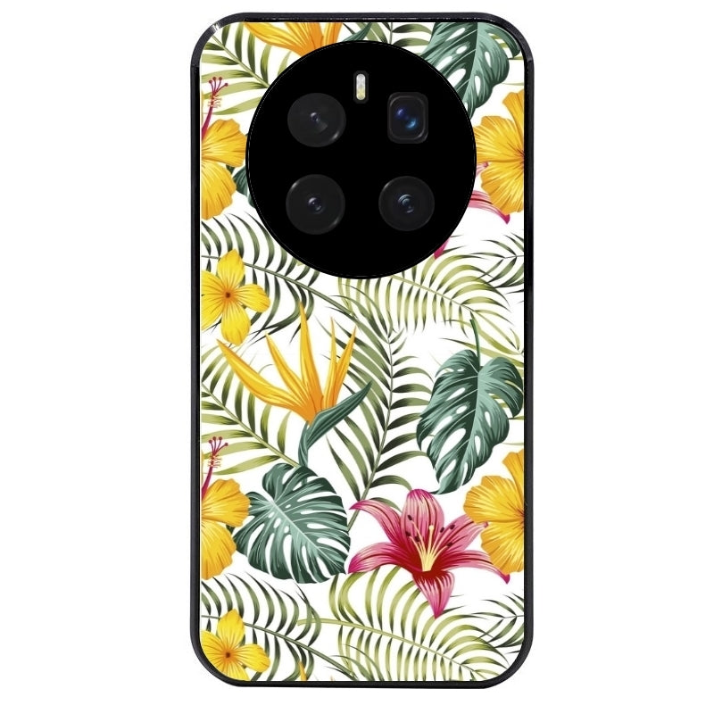 Coque noire taperso pour Magic 7 LITE et PRO avec motif jungle et fleur hibiscus protection antichoc personnalisée