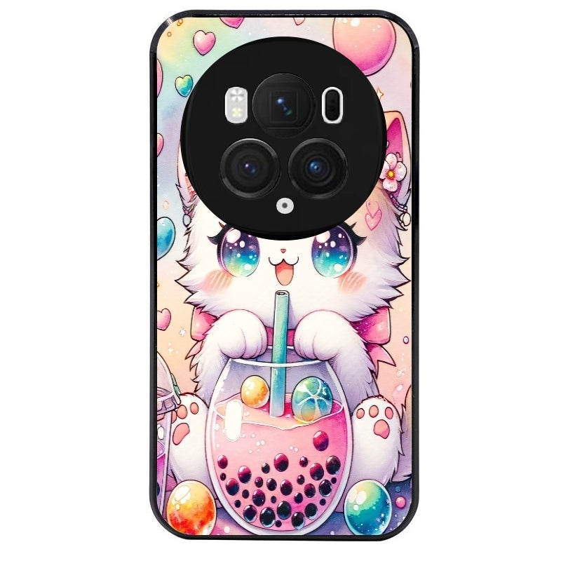 Coque noire taperso pour Magic 5 6 LITE et PRO avec motif chat bubble style manga protection antichoc personnalisée