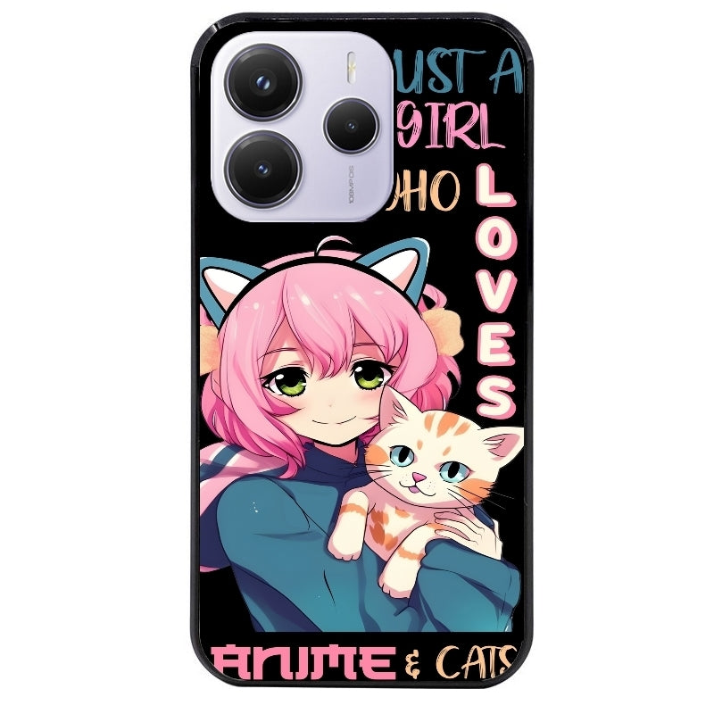 Coque noire taperso pour Redmi Note 14 et PRO PLUS 4G 5G avec motif anime et chat protection antichoc personnalisée