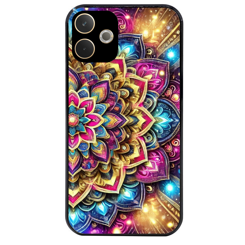 Coque noire taperso pour OPPO A5 PRO 4G et 5G avec motif mandala 2 protection antichoc personnalisée