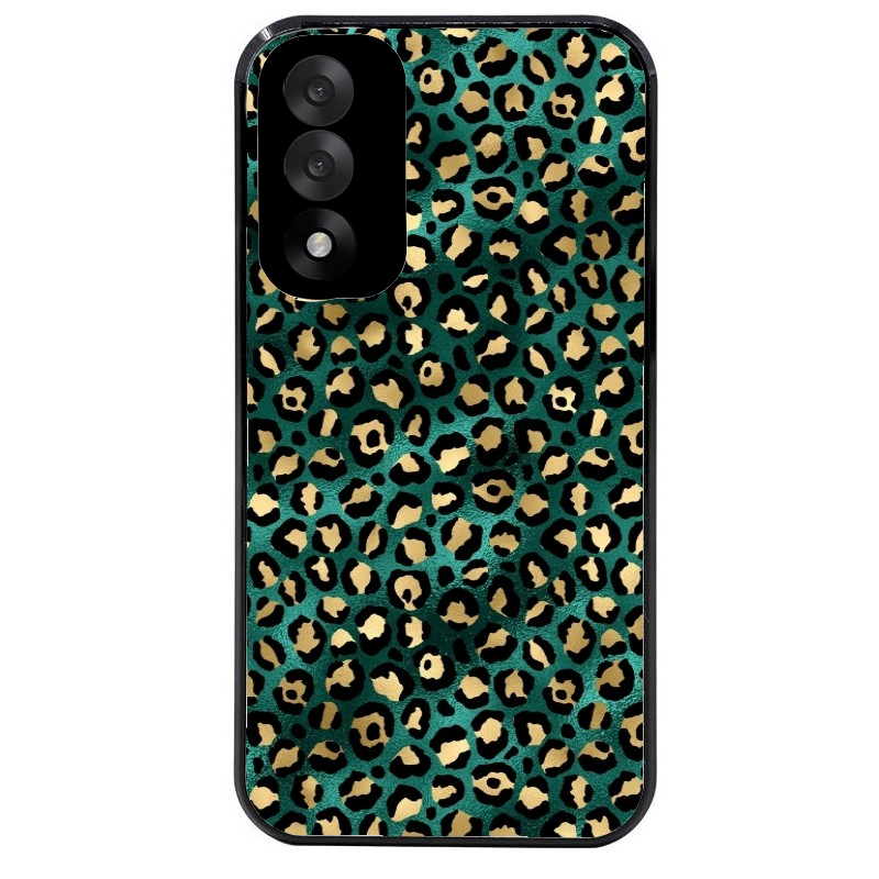 Coque noire taperso pour OnePlus Nord 5 avec motif leopard vert protection antichoc personnalisée