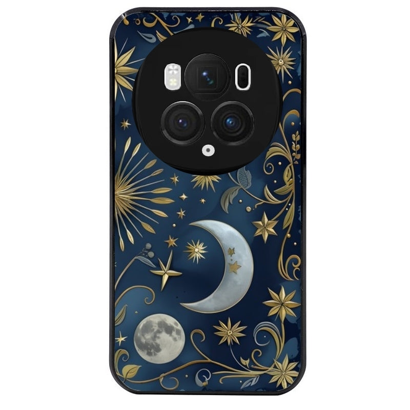 Coque noire taperso pour Magic 5 6 LITE et PRO avec motif lune et etoile protection antichoc personnalisée
