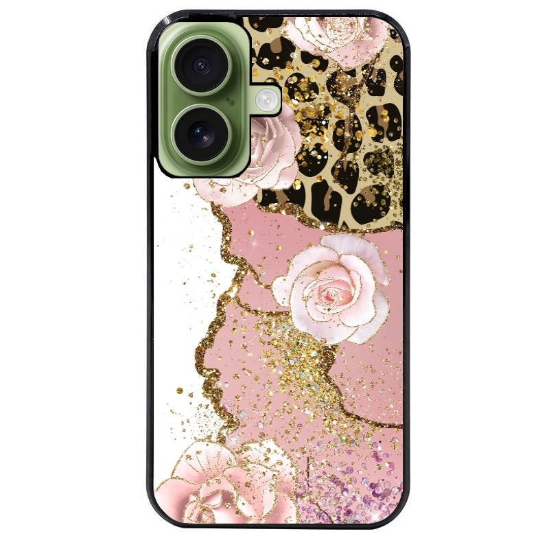 Coque noire taperso pour Iphone 17 17E AIR MAX PRO avec motif marbre fleur leopard protection antichoc personnalisée