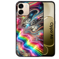 Coque noire taperso pour OPPO A6 A6X 4G et 5G avec motif marbre arc en ciel protection antichoc personnalisée
