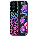 Coque noire taperso pour OnePlus Nord 5 avec motif leopard et fleur protection antichoc personnalisée