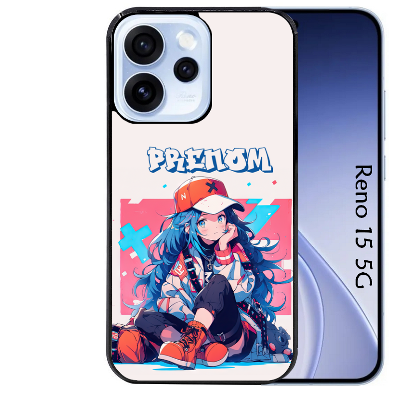 Coque noire taperso pour OPPO Reno 15 et F FS 5G avec motif anime casquette personnalise protection antichoc personnalisée