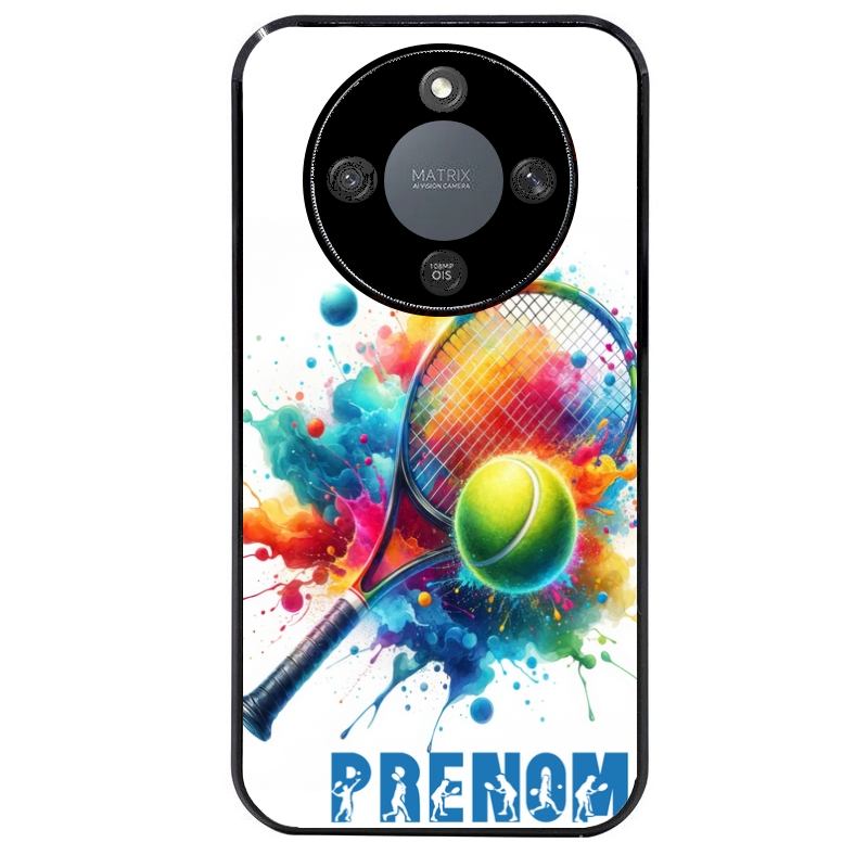 Coque noire taperso pour Magic 5 6 LITE et PRO avec motif tennis raquette personnalisee protection antichoc personnalisée