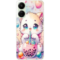 Coque taperso pour POCO C65 4G avec motif chat bubble style manga protection antichoc personnalisée