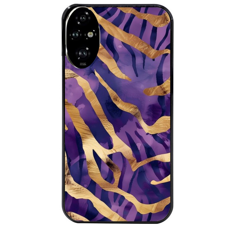 Coque noire taperso pour Honor 200 et Lite Pro Smart avec motif zebre violet protection antichoc personnalisée